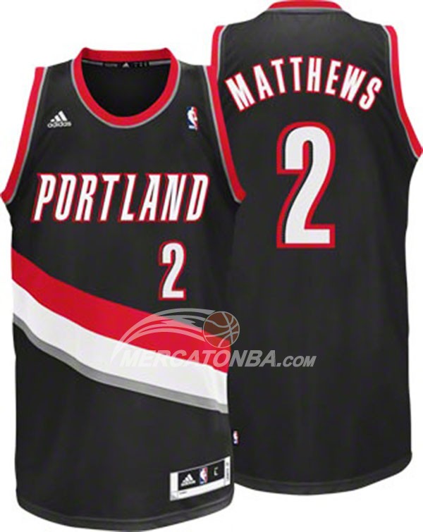 Maglia NBA Matthews Portland Rail Blazers Negro